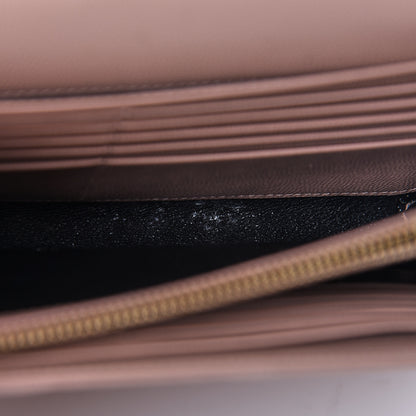 Saint Laurent Grain De Poudre Matelasse Chevron Monogram Chain Wallet Pale Blush 11 of 12