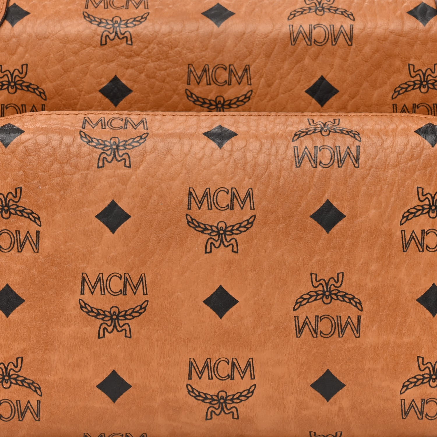 MCM Visetos Small Soft Berlin Multifunction Crossbody Cognac 9 of 14