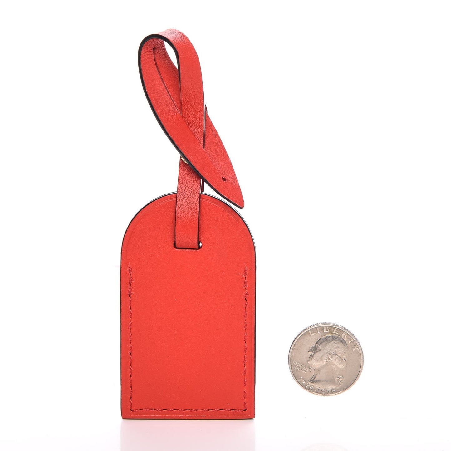 Calfskin Luggage Tag Red