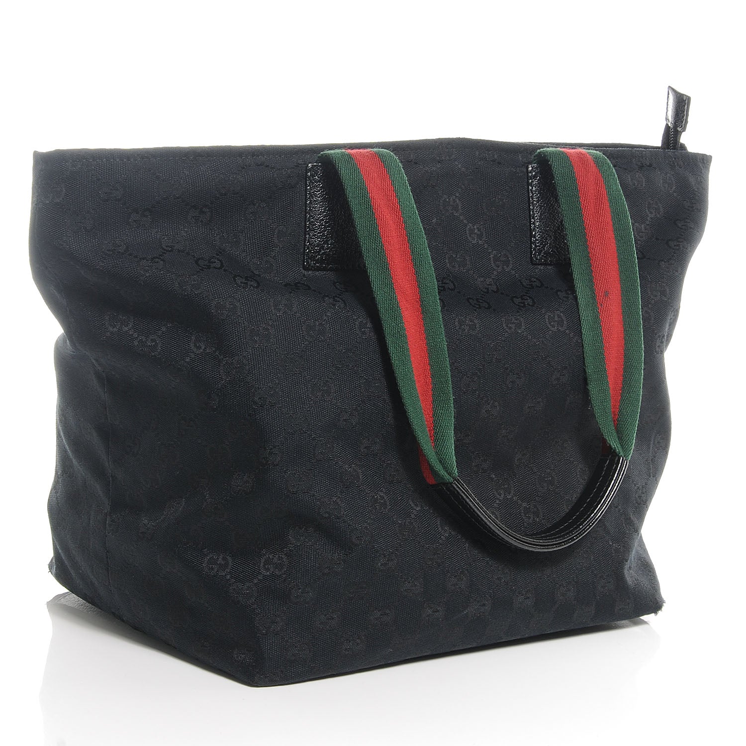 Gucci GG Monogram Large Web Handle Vertical Tote Black 3 of 9