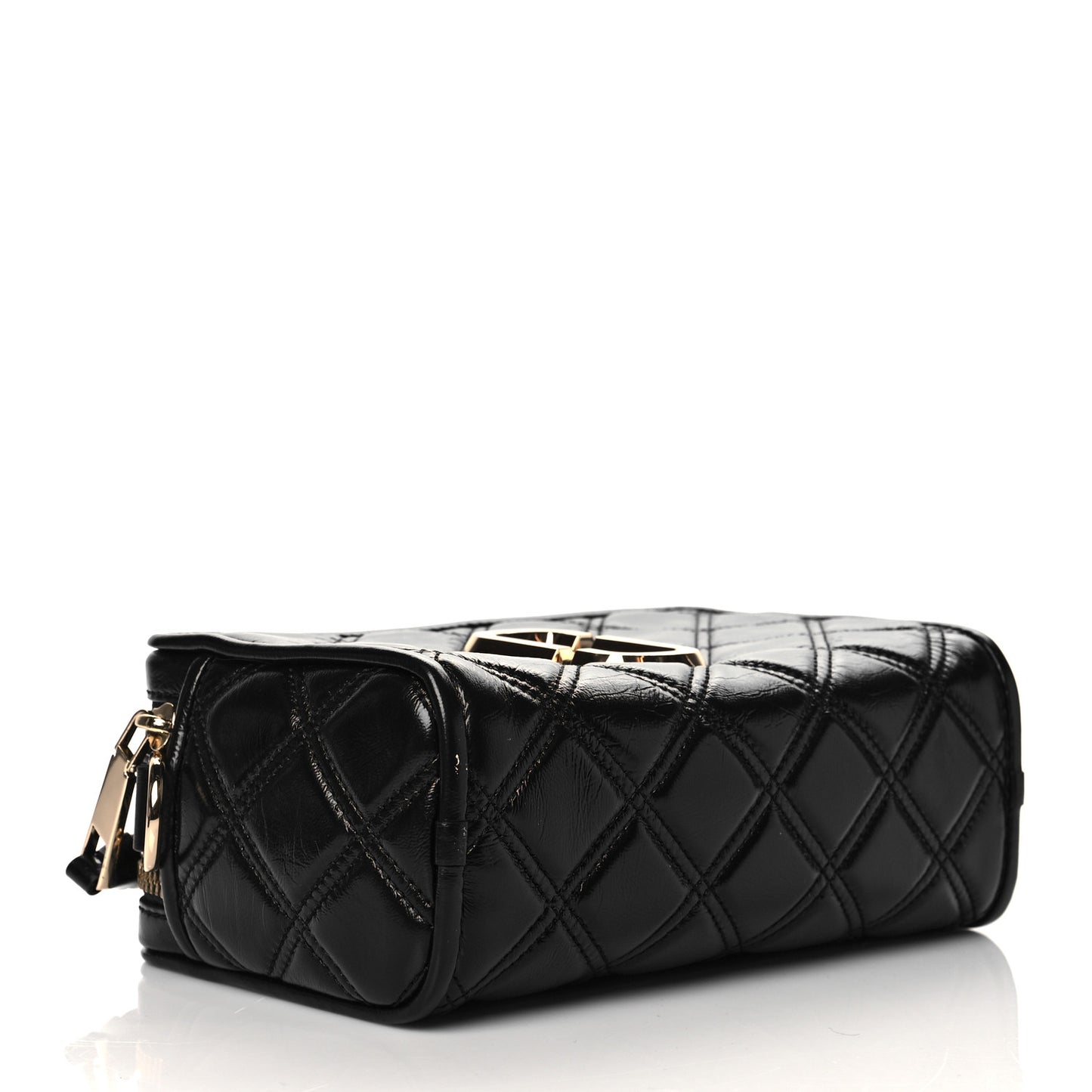 Natural Grain Calfskin Quilted The Softshot 21 Bag Black
