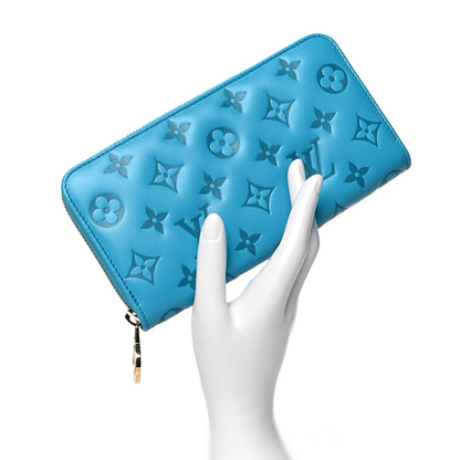 Louis Vuitton Lambskin Embossed Monogram Coussin Zippy Wallet Turquoise 2 of 7