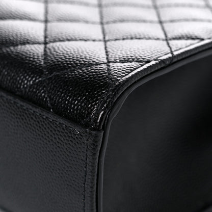 Saint Laurent Grain De Poudre Textured Mixed Matelasse Large Triquilt Monogram Monochrome Satchel Black 9 of 11