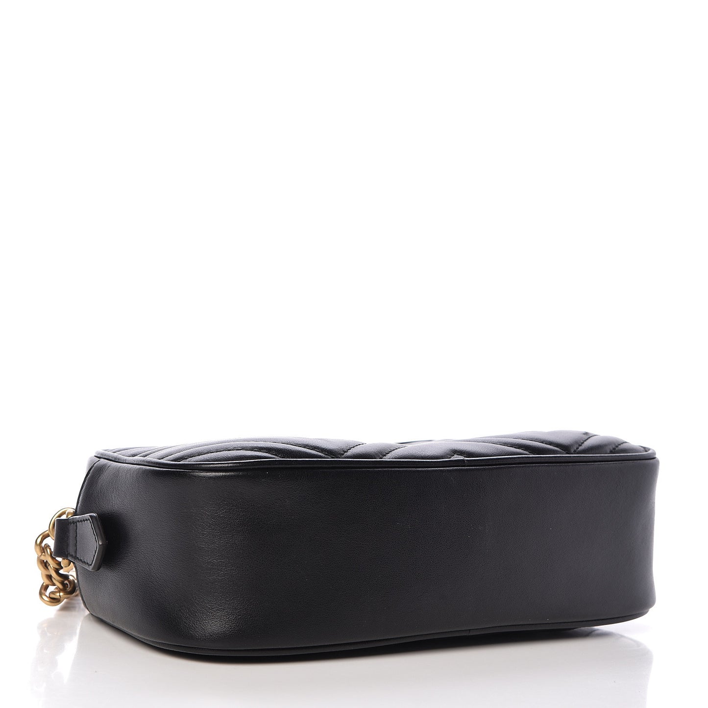 Calfskin Matelasse Small GG Marmont Chain Shoulder Bag Black