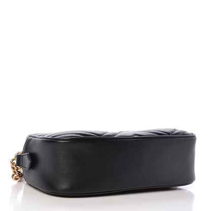 Gucci Calfskin Matelasse Small GG Marmont Chain Shoulder Bag Black 4 of 10