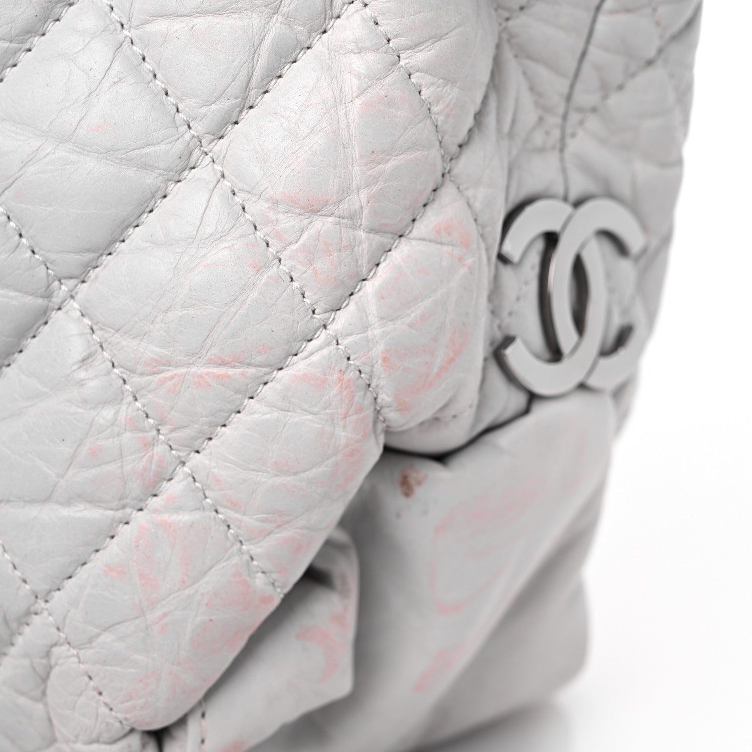 Chanel Distressed Lambskin Vintage Ligne Lady Braid XL Tote White 15 of 18