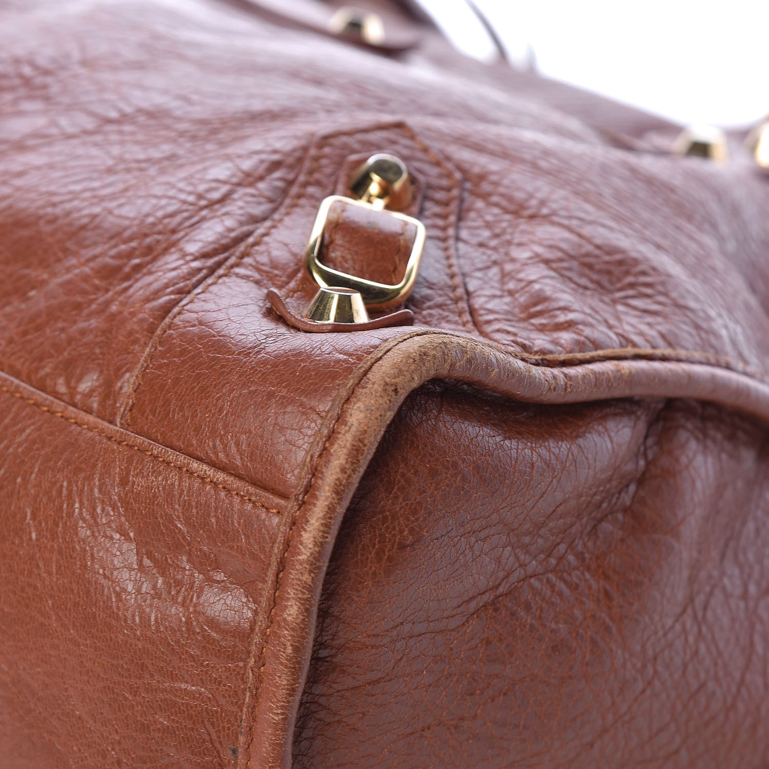 Balenciaga Agneau Classic Gold Hardware City Marron Cognac 10 of 14