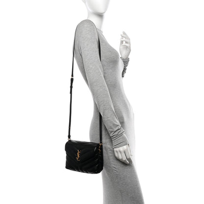 Saint Laurent Calfskin Y Quilted Monogram Toy Loulou Crossbody Bag Black 2 of 10