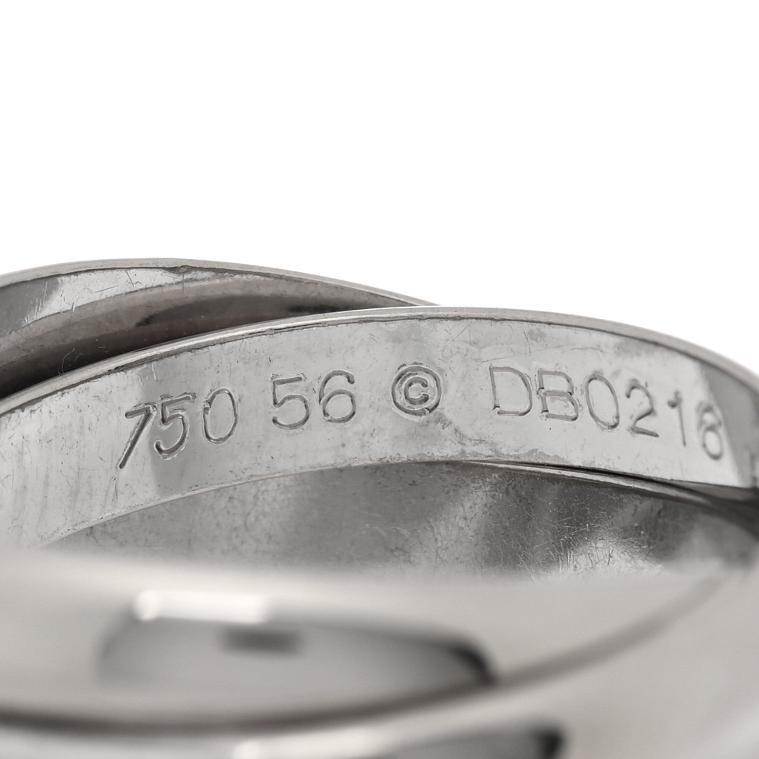 Cartier 18K White Gold Classic Trinity Ring 56 7.5 4 of 4