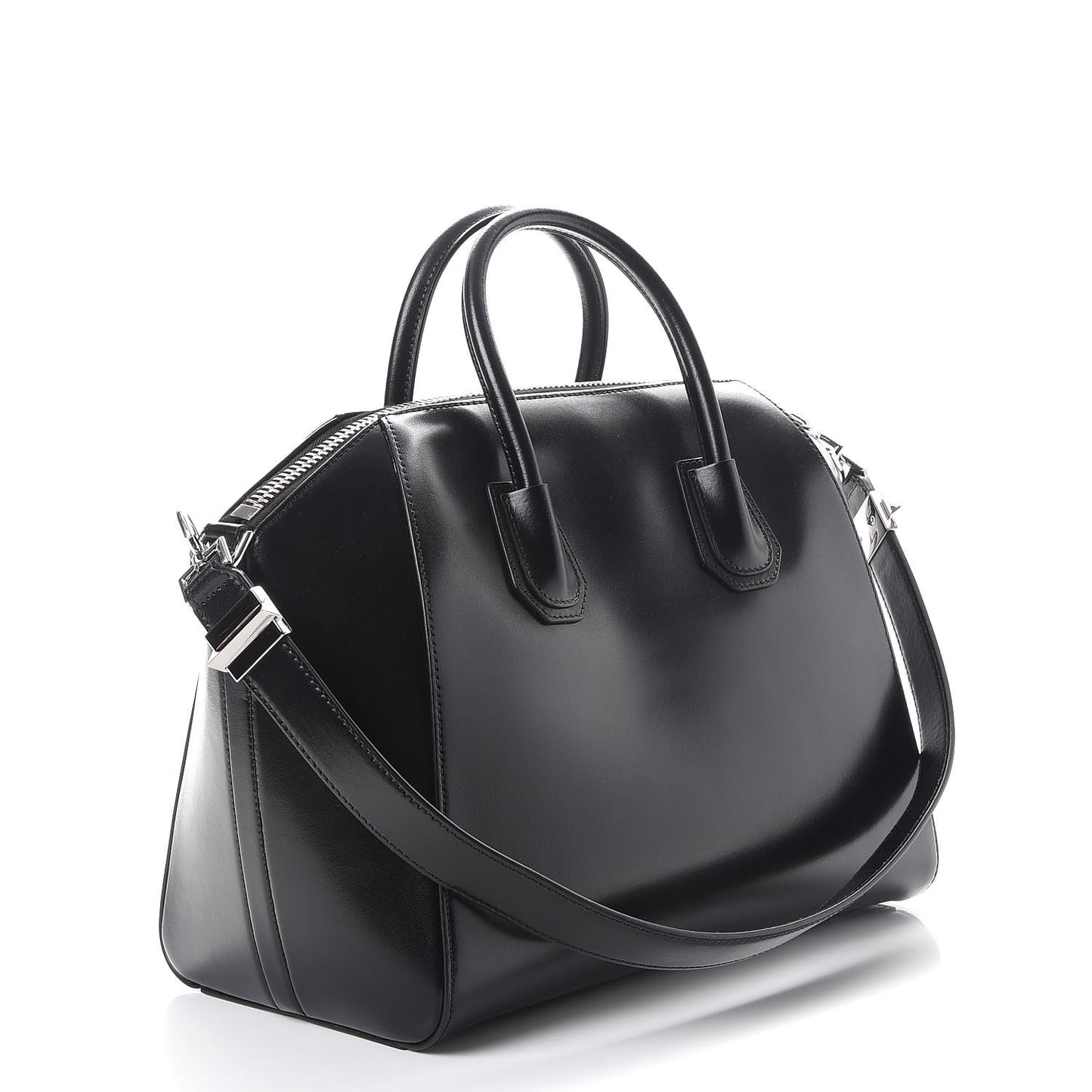 Shiny Lord Calfskin Medium Antigona Black