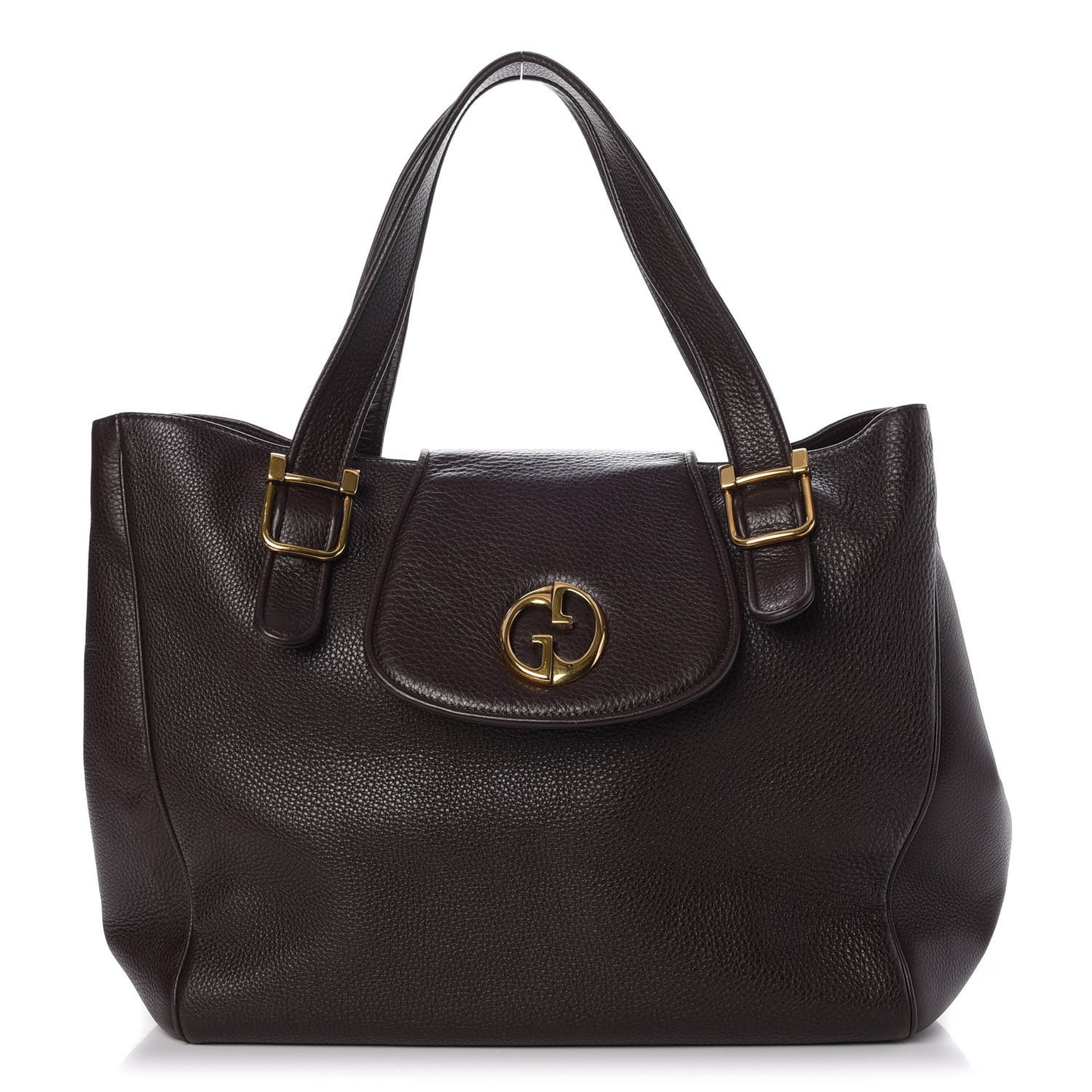 Pebbled Calfskin Medium 1973 Tote Dark Brown