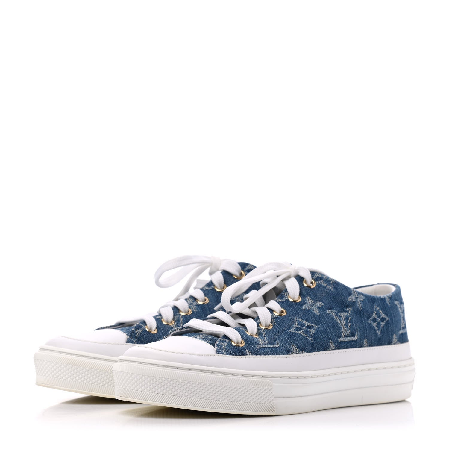 Louis Vuitton Denim Monogram Stellar Sneakers 37.5 Bleu Jeans Blue 3 of 16