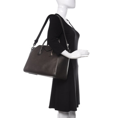 Givenchy Metallic Sugar Goatskin Medium Antigona Gunmetal 3 of 11