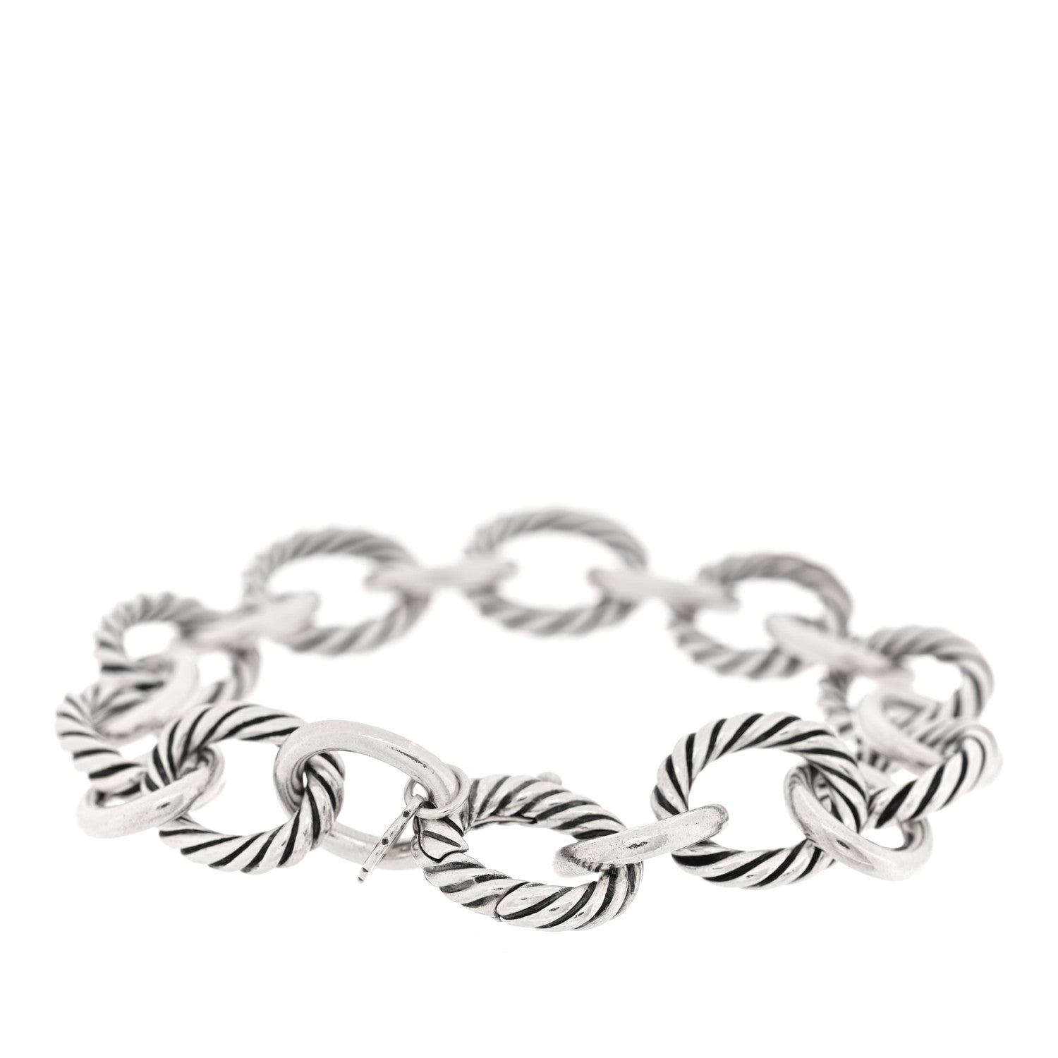 David Yurman Sterling Silver 12mm Large Oval Link Bracelet 2 of 3