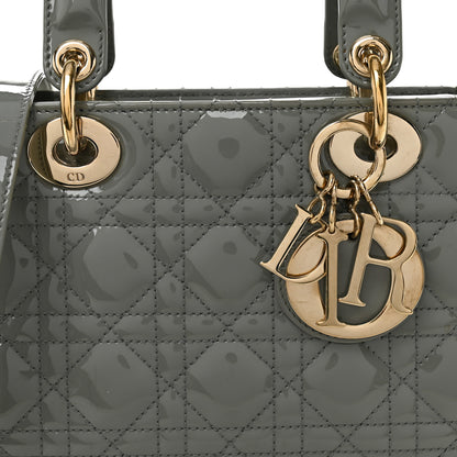 Christian Dior Patent Cannage Small Lady Dior Grey 8 of 13