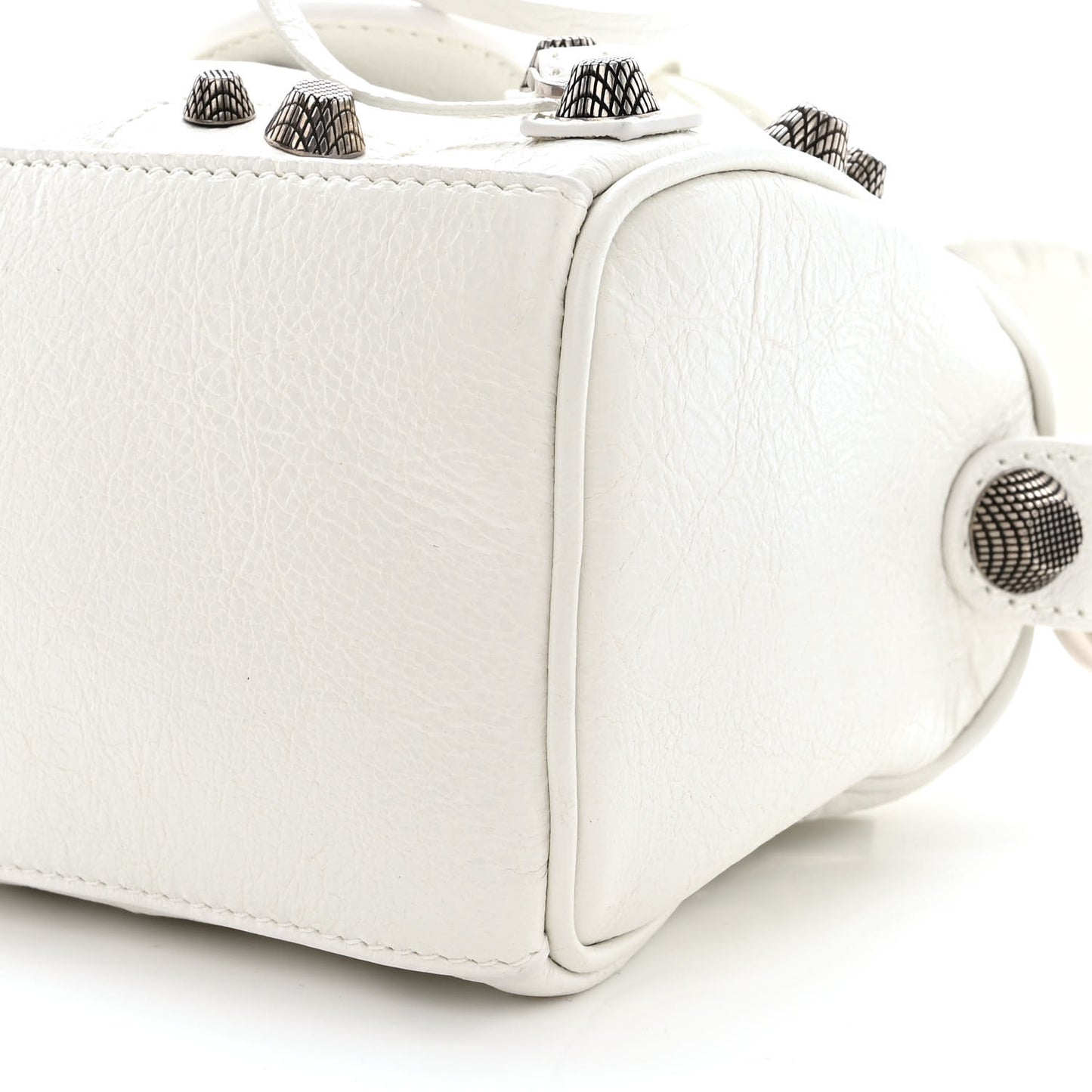 Agneau Arena Mini Le Cagole Duffle Crossbody Bag Optic White
