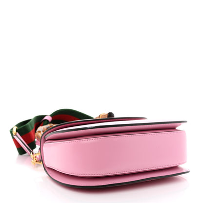 Gucci Boarded Dyana Lux Calfskin Web Small Bamboo 1947 Top Handle Bag Nice Pink 5 of 13
