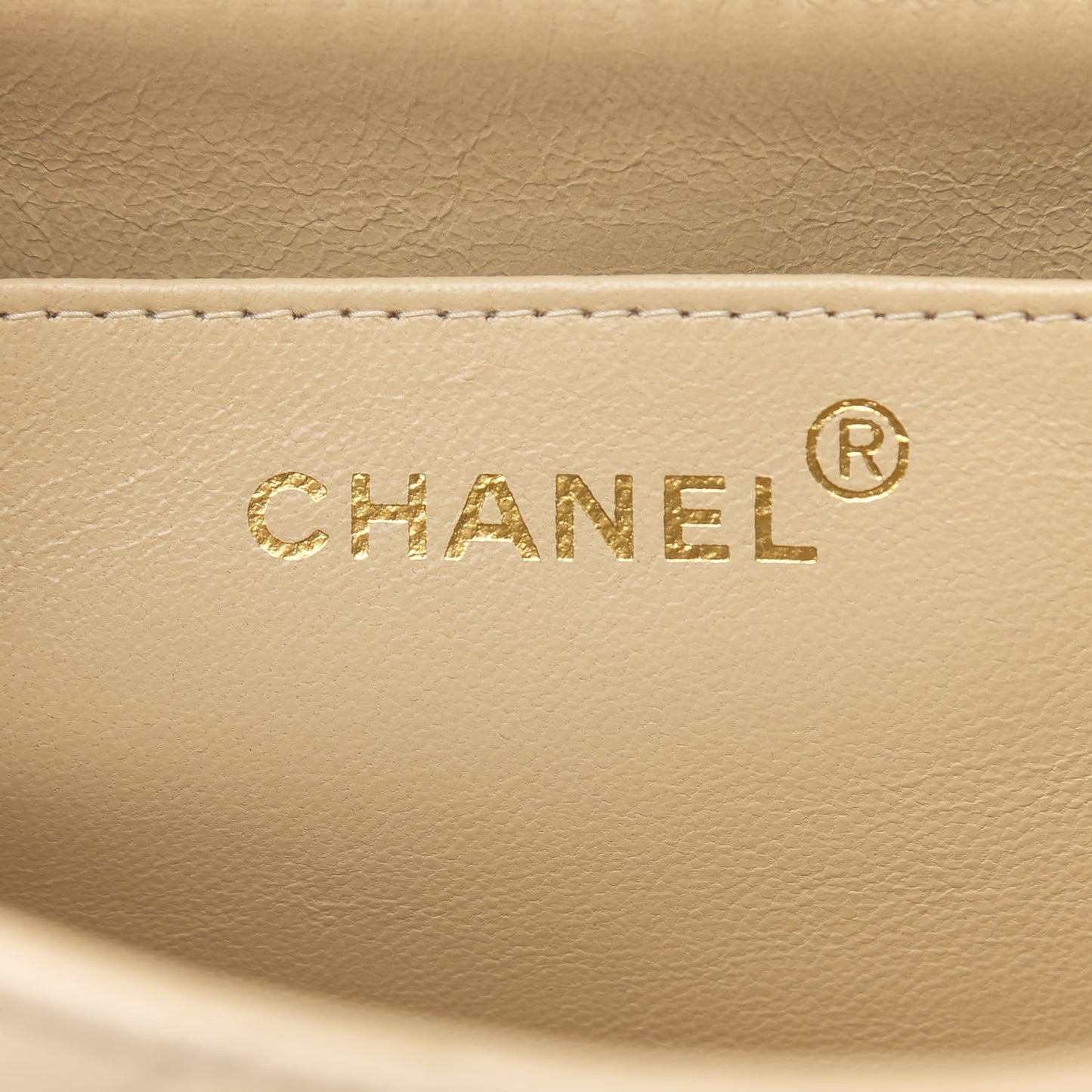 Lambskin Quilted Medium Single Flap Beige