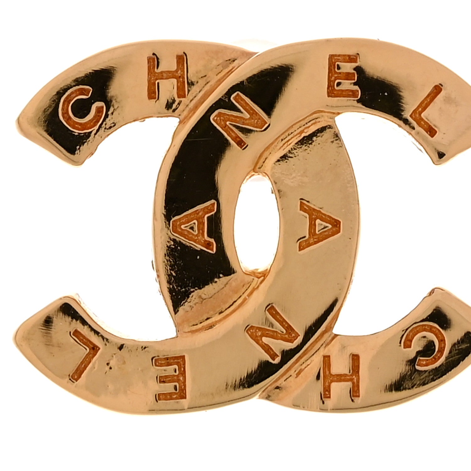 Chanel Metal CC Paris Button Stud Earrings Gold 5 of 6