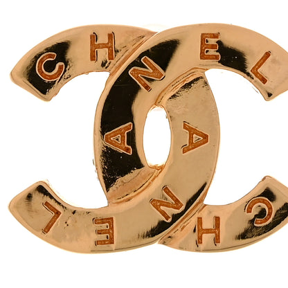 Chanel Metal CC Paris Button Stud Earrings Gold 5 of 6
