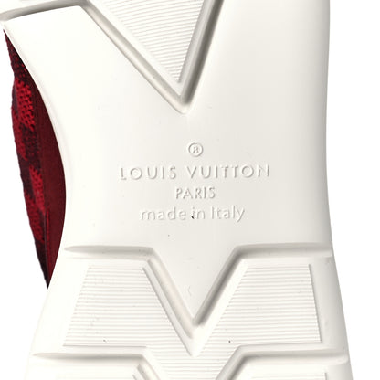 Louis Vuitton Knit Damier Mens Fastlane Sneakers 10.5 Burgundy Red 6 of 7