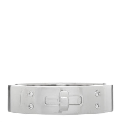 Hermes 18K White Gold Diamond PM Kelly Ring 52 6 1 of 4