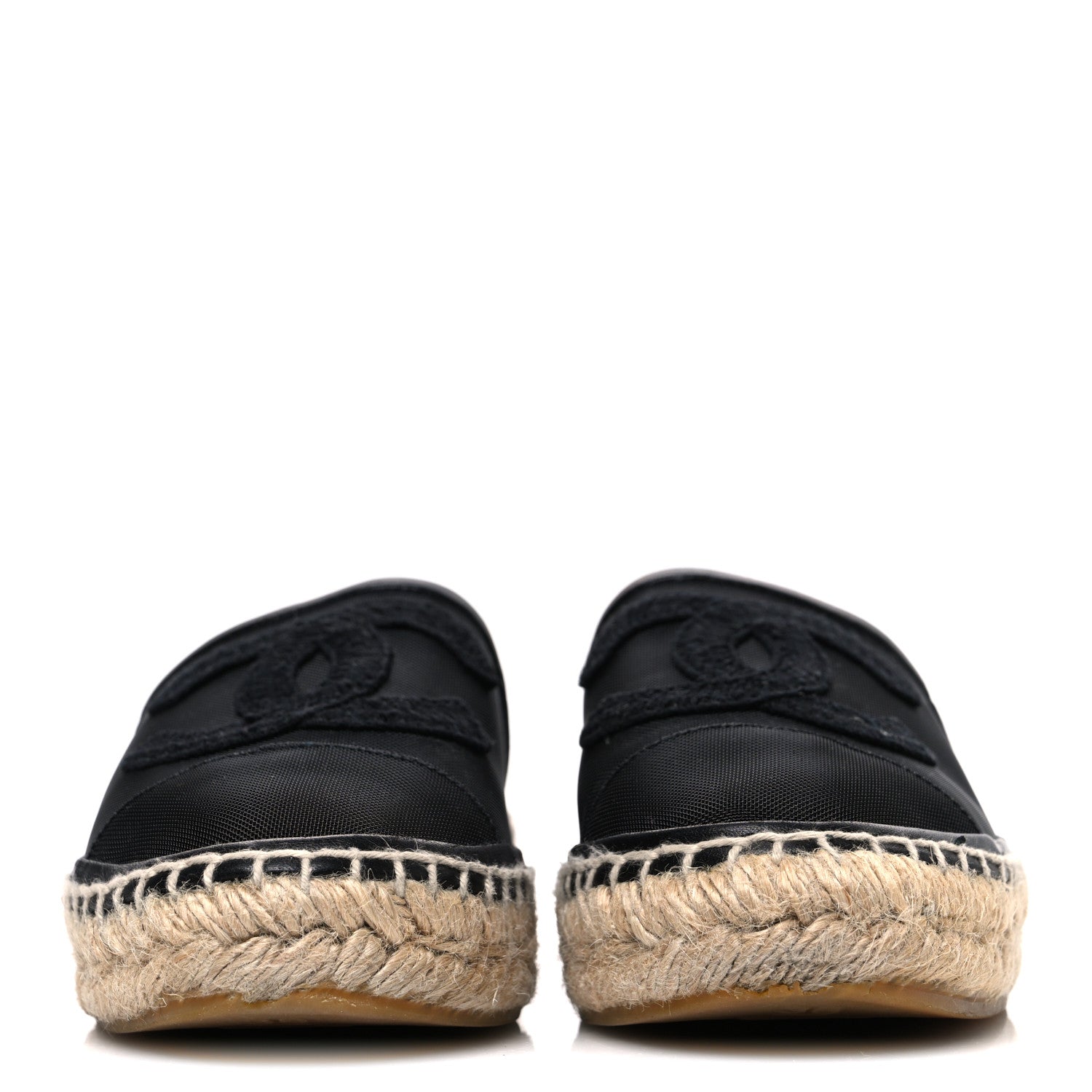 Chanel Mesh Grosgrain CC Espadrilles 38 Black 3 of 10