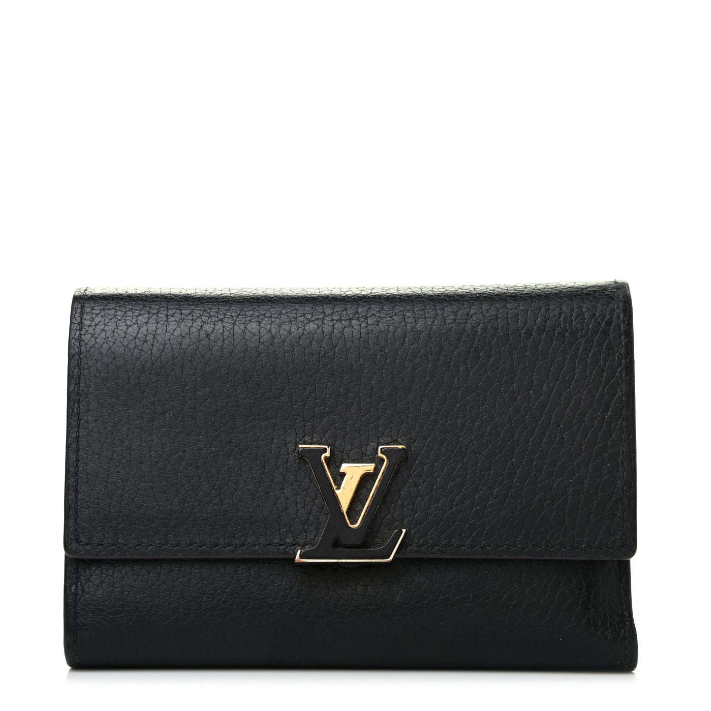 Taurillon Capucines Compact Wallet Black