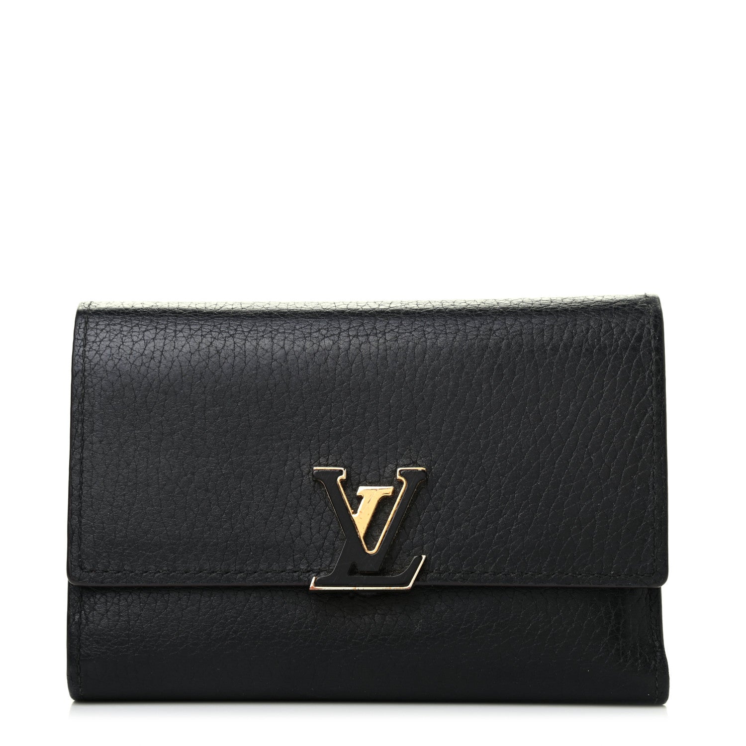 Louis Vuitton Taurillon Capucines Compact Wallet Black 1 of 6
