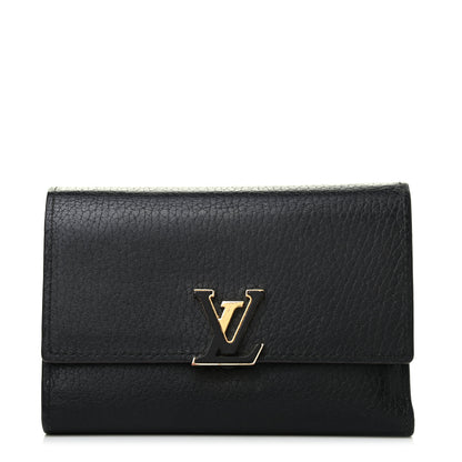 Louis Vuitton Taurillon Capucines Compact Wallet Black 1 of 6