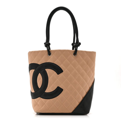 Chanel Calfskin Quilted Medium Cambon Tote Beige Black 1 of 15