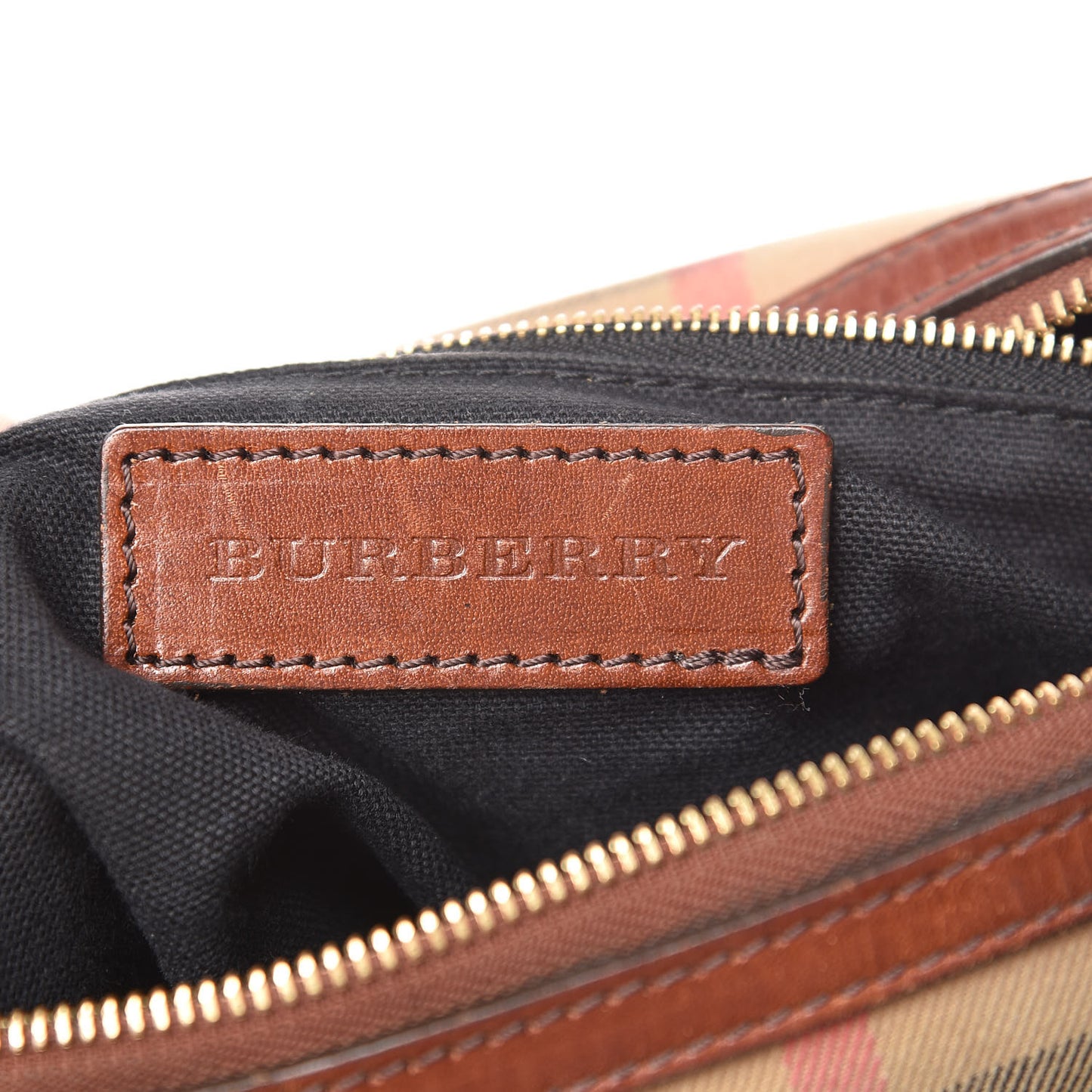 House Check Bridle Calfskin Medium Alchester Bowling Bag Dark Tan