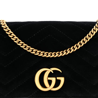 Gucci Velvet Matelasse GG Marmont Mini Bag Black 7 of 21