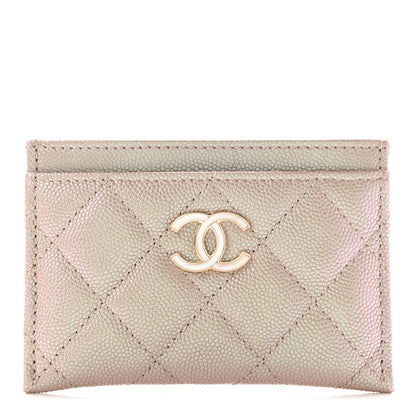 Chanel Iridescent Caviar Quilted Card Holder Beige 1 of 8
