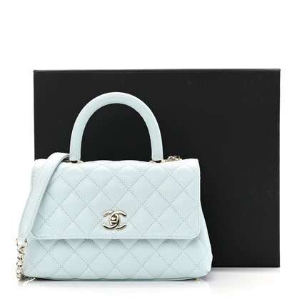 Chanel Caviar Quilted Mini Coco Handle Flap Light Blue 11 of 11