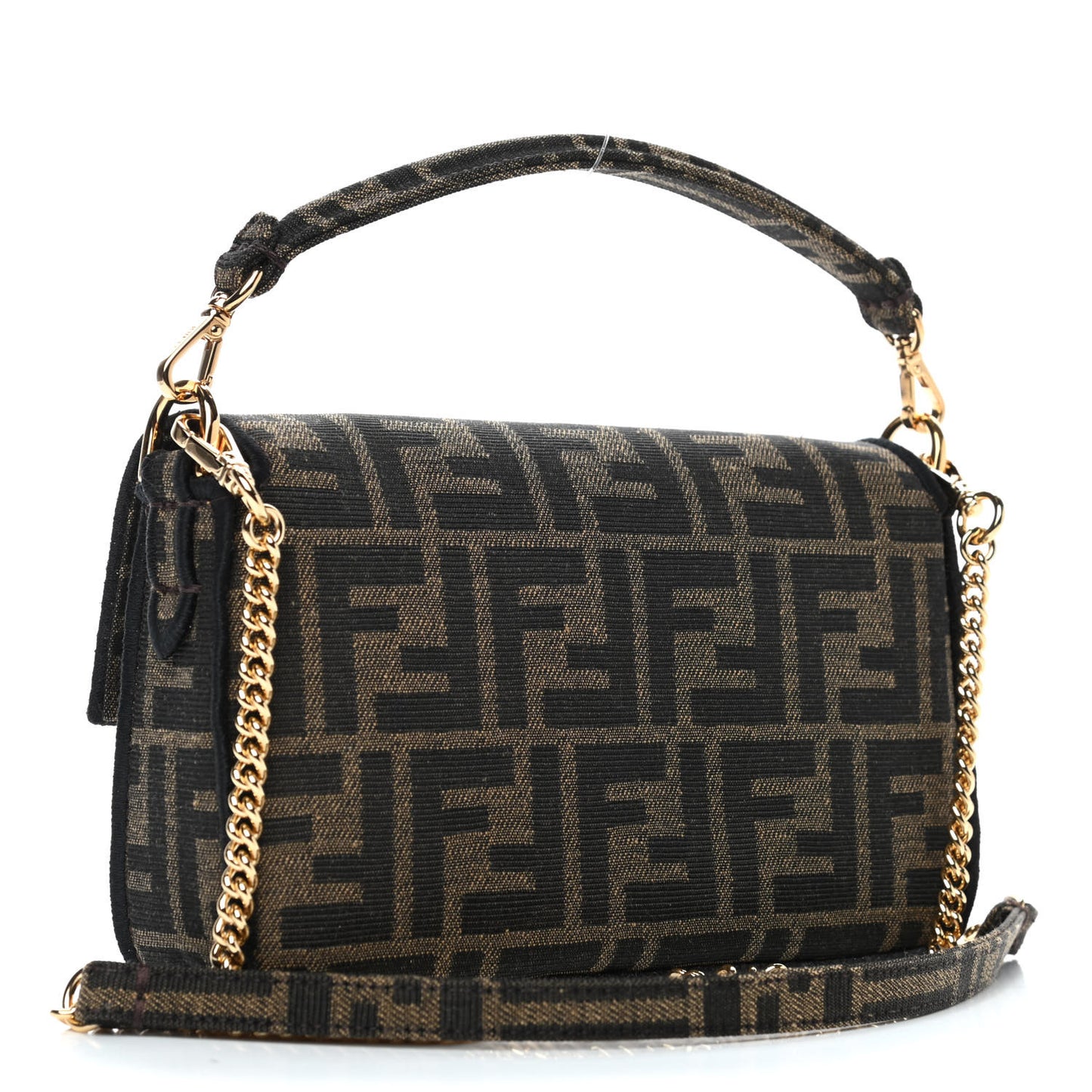 Fabric Jacquard FF 1974 Mini Baguette Tobacco Moro Black