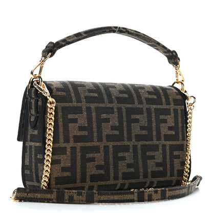Fendi Fabric Jacquard FF 1974 Mini Baguette Tobacco Moro Black 2 of 4