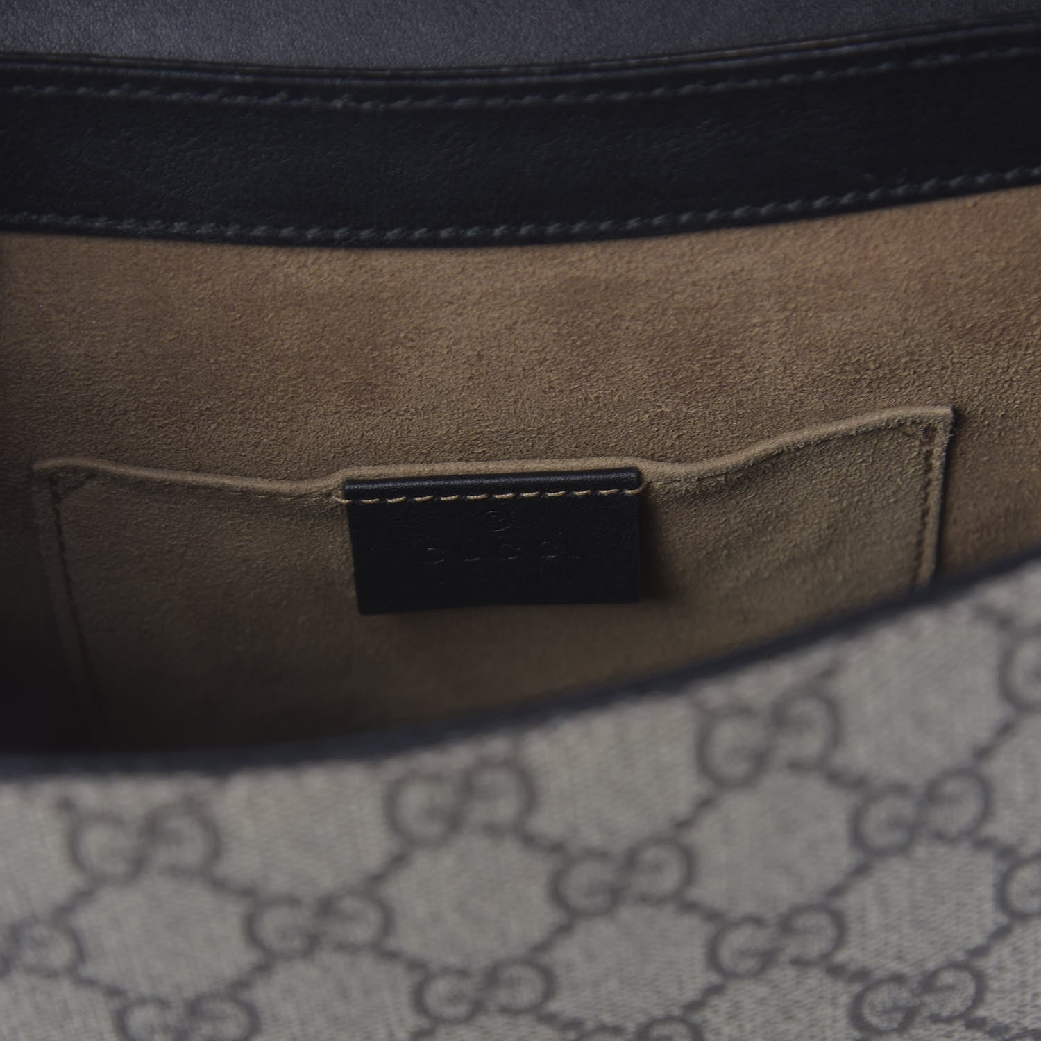 Gucci GG Supreme Monogram Web Medium Padlock Messenger Shoulder Bag Black 8 of 10