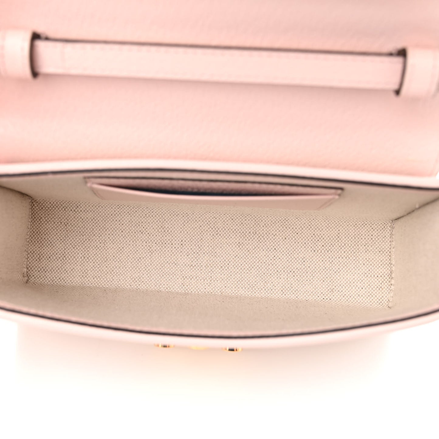Monogram Jumbo GG Textured Dollar Calfskin Mini Padlock Top Handle Shoulder Bag Beige Perfect Pink
