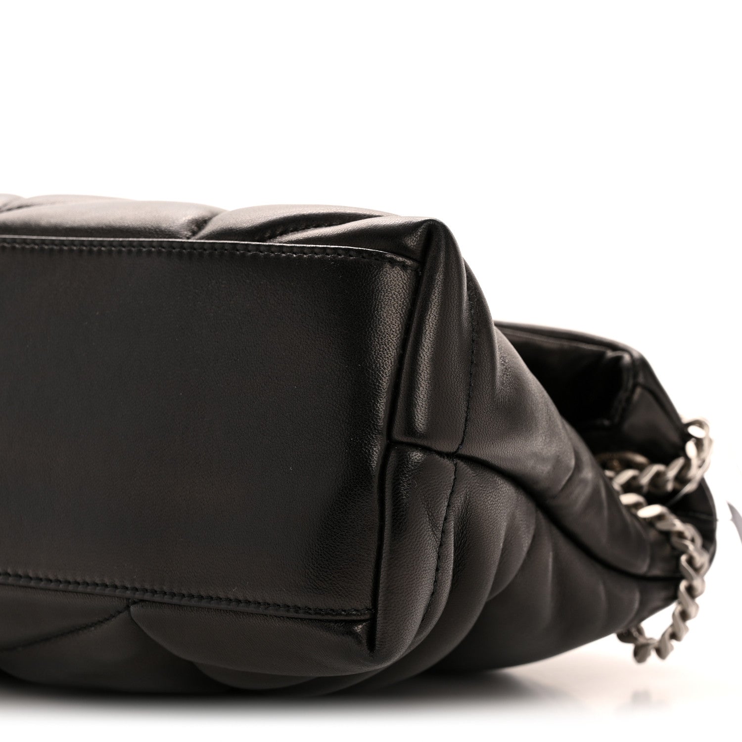 Saint Laurent Lambskin Quilted Small Loulou Puffer Monogram Chain Satchel Black 10 of 11