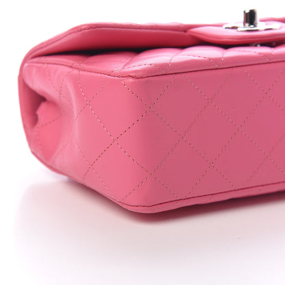 Chanel Lambskin Quilted Mini Rectangular Flap Dark Pink 8 of 12