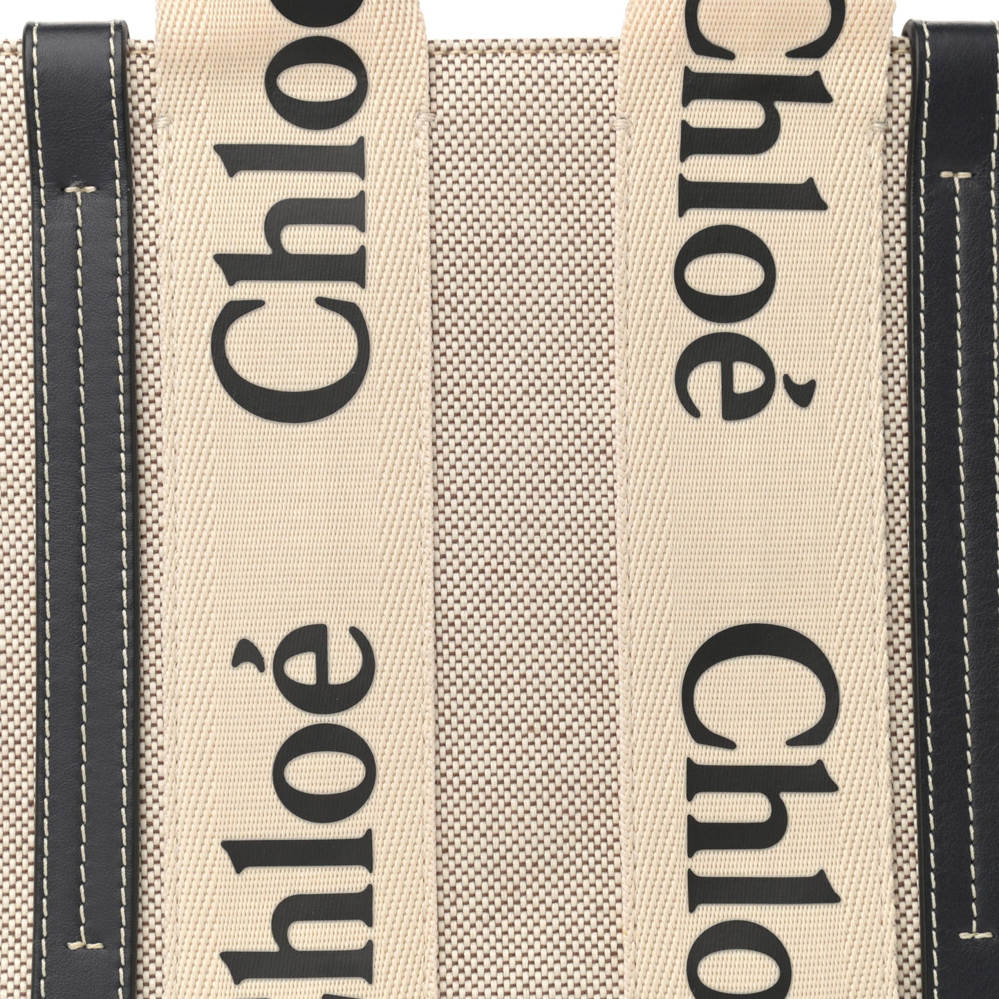 Cotton Calfskin Small Woody Ribbon Tote White Blue