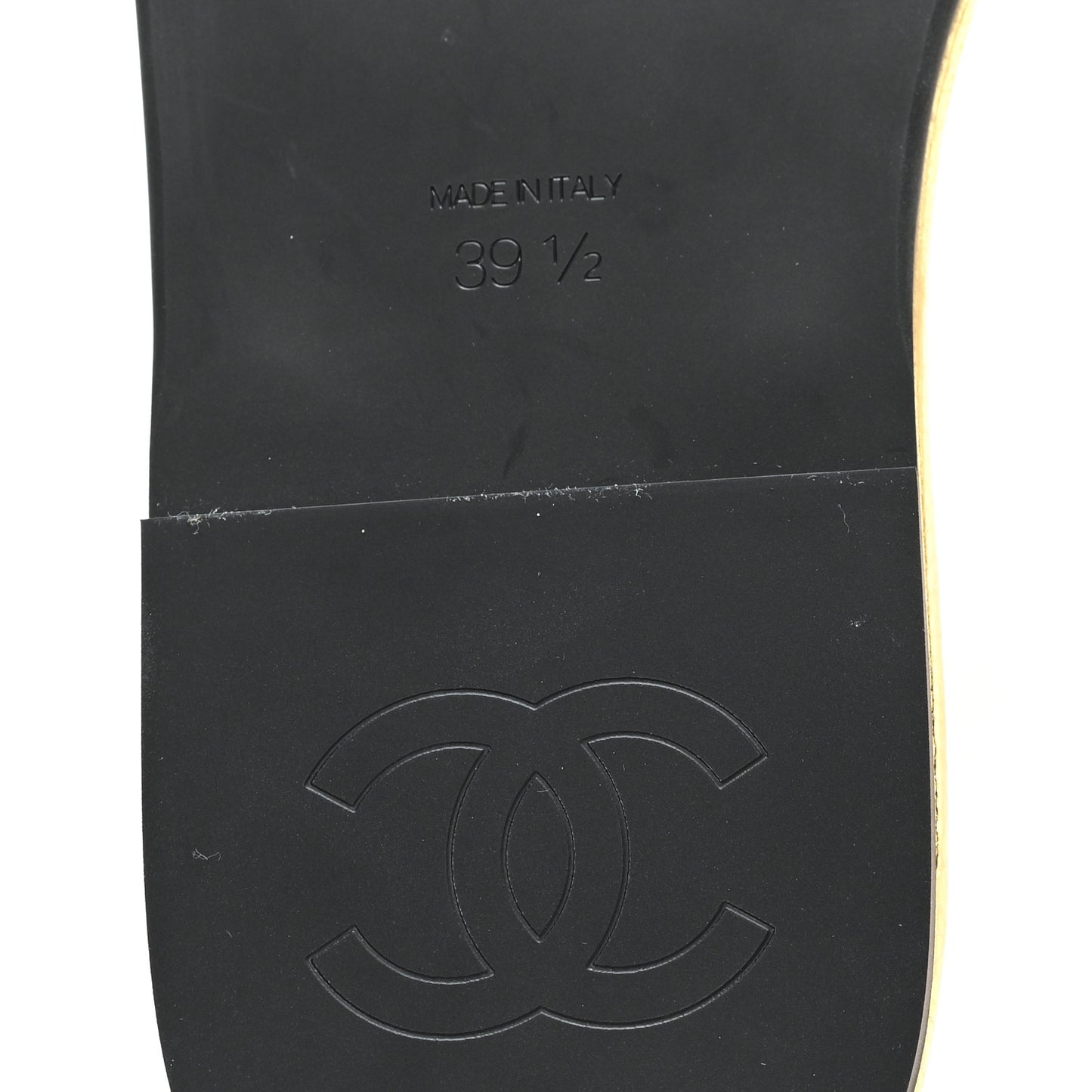 Crackled Laminated Calfskin Thong Flat Sandals 39.5 Gold