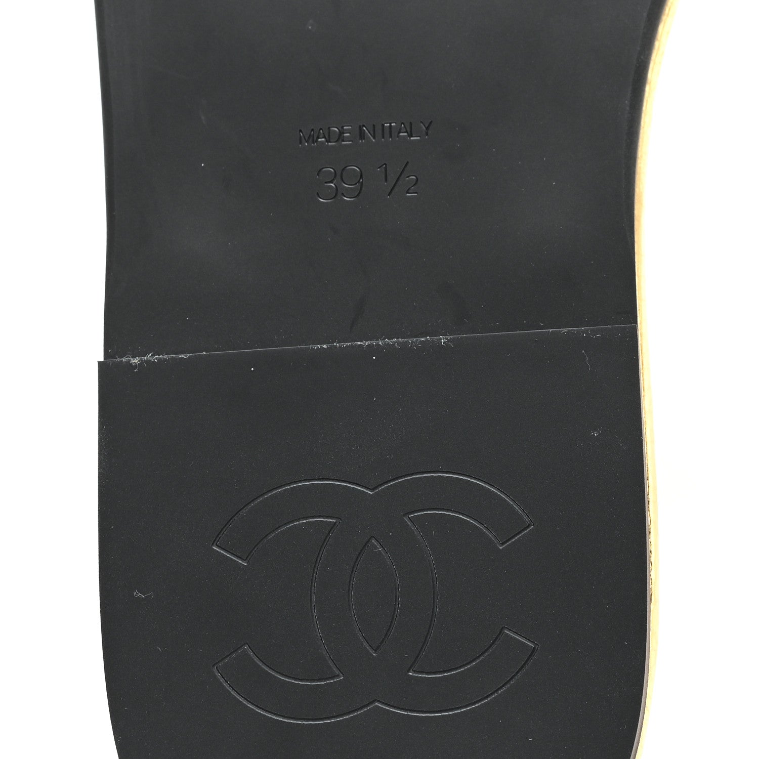 Chanel Crackled Laminated Calfskin Thong Flat Sandals 39.5 Gold 7 of 9