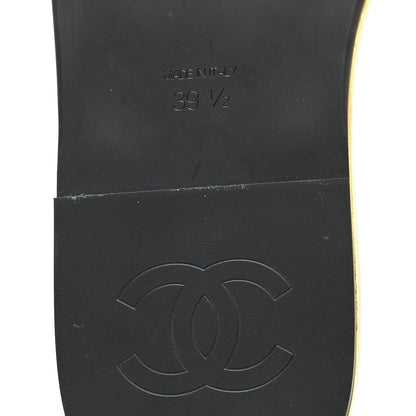Chanel Crackled Laminated Calfskin Thong Flat Sandals 39.5 Gold 7 of 9