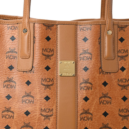 MCM Visetos Medium Liz Reversible Shopper Tote Cognac 9 of 13