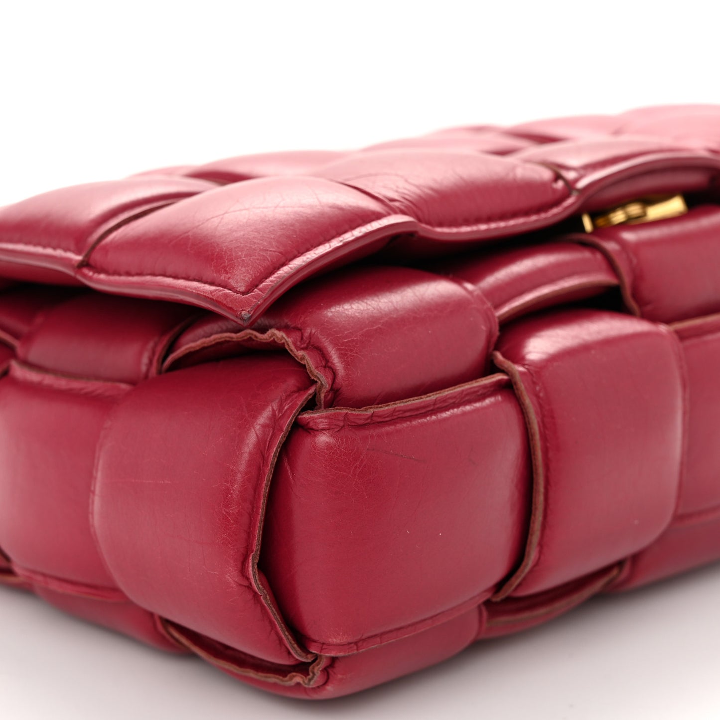 Nappa Maxi Intrecciato Padded Cassette Crossbody Bag Amaranto