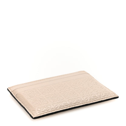 Loewe Calfskin Embossed Anagram Cardholder Light Oat 4 of 6