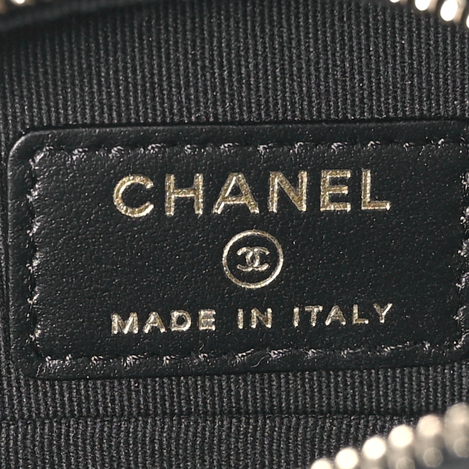 Chanel Caviar Quilted Crystal CC Round Clutch With Chain Black 6 of 11