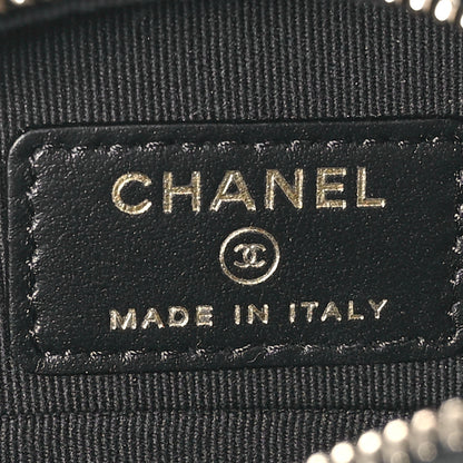 Chanel Caviar Quilted Crystal CC Round Clutch With Chain Black 6 of 11